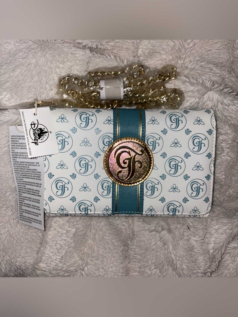 NWT Walt Disney World Resorts Grand Floridian Crossbody Chain Link Clutch Purse - Picture 3 of 7